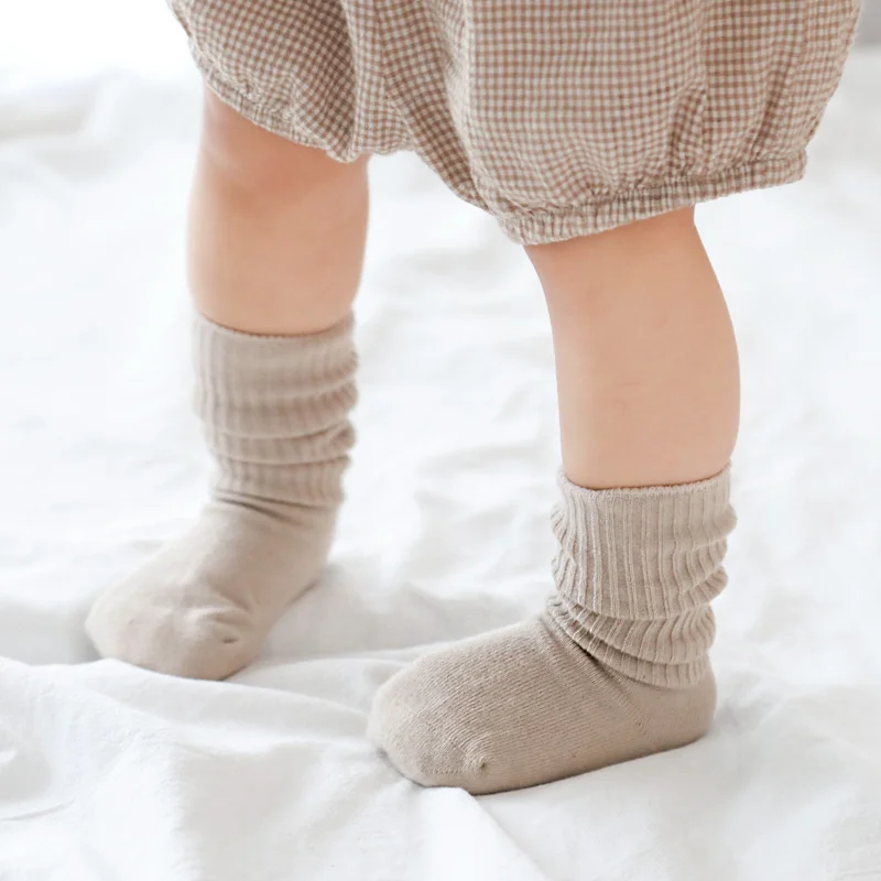 Lawadka Baby Girls Boys Socks Cotton Children's Non Slip Socks Cute Soft Solid Color Kids Socks For Girls Boys 0-5Y Spring 2023