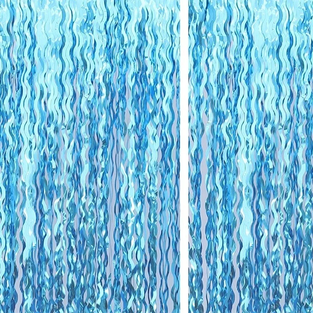 Decoration Balloon Rain Curtain Blue Water Ripple 2M X 1M Party  Fashion Accessory For Wedding Anniversary Grant Event Birthday