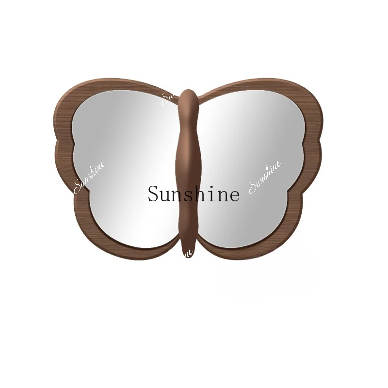 Retro butterfly mirror French toilet bathroom makeup living room special-shaped decorative mirror  FT