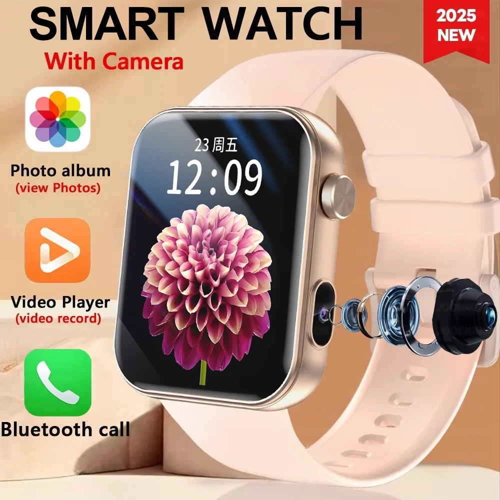 

LIGE New Smart Watch Women Men Camera Take Photo Record Video Heart Rate Sport Fitness Waterproof Bluetooth Call For Android iOS