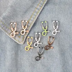 Alfileres rosa verde pistola negro Collar ramillete médicos enfermera estudiante de medicina regalo de graduación Mini broche de estetoscopio