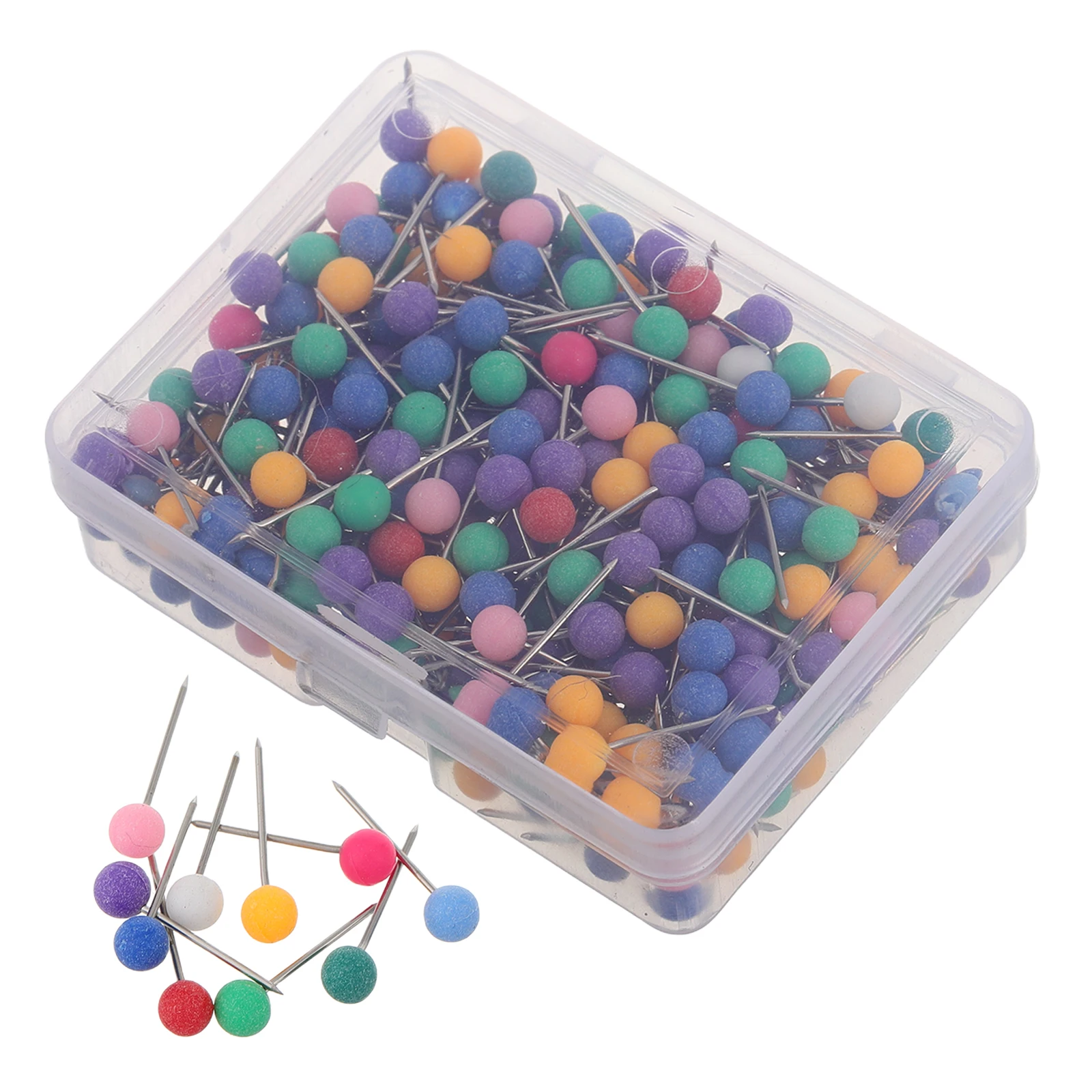 

4pcs Colorful Pins Plastic Pearl Head Straight Quilting Decorative Craft Sewing Supplies Fabric Needle Storage