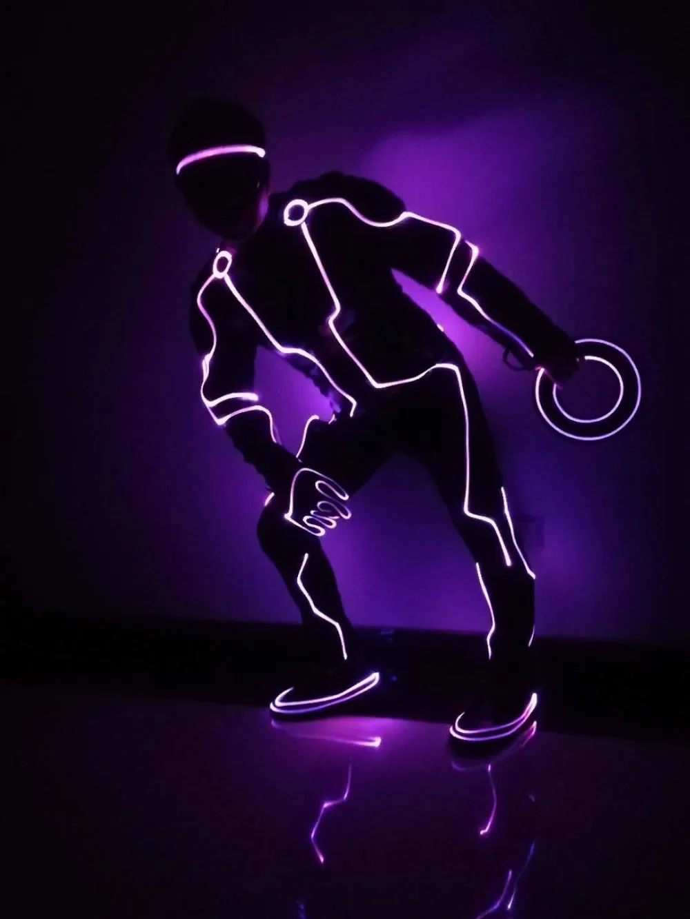 LED Tron Suit Light Up Dance Costumes Luminous Clothing Glowing Dancer Stage Performance DJ Disco Dress