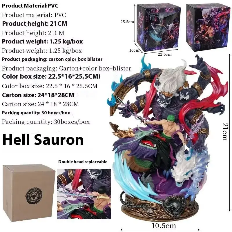 Une pièce Lx Zoro Enma le roi de l'enfer Pvc Action figurines d'anime Statue à la mode à collectionner décor modèle garçons anniversaires jouets cadeaux