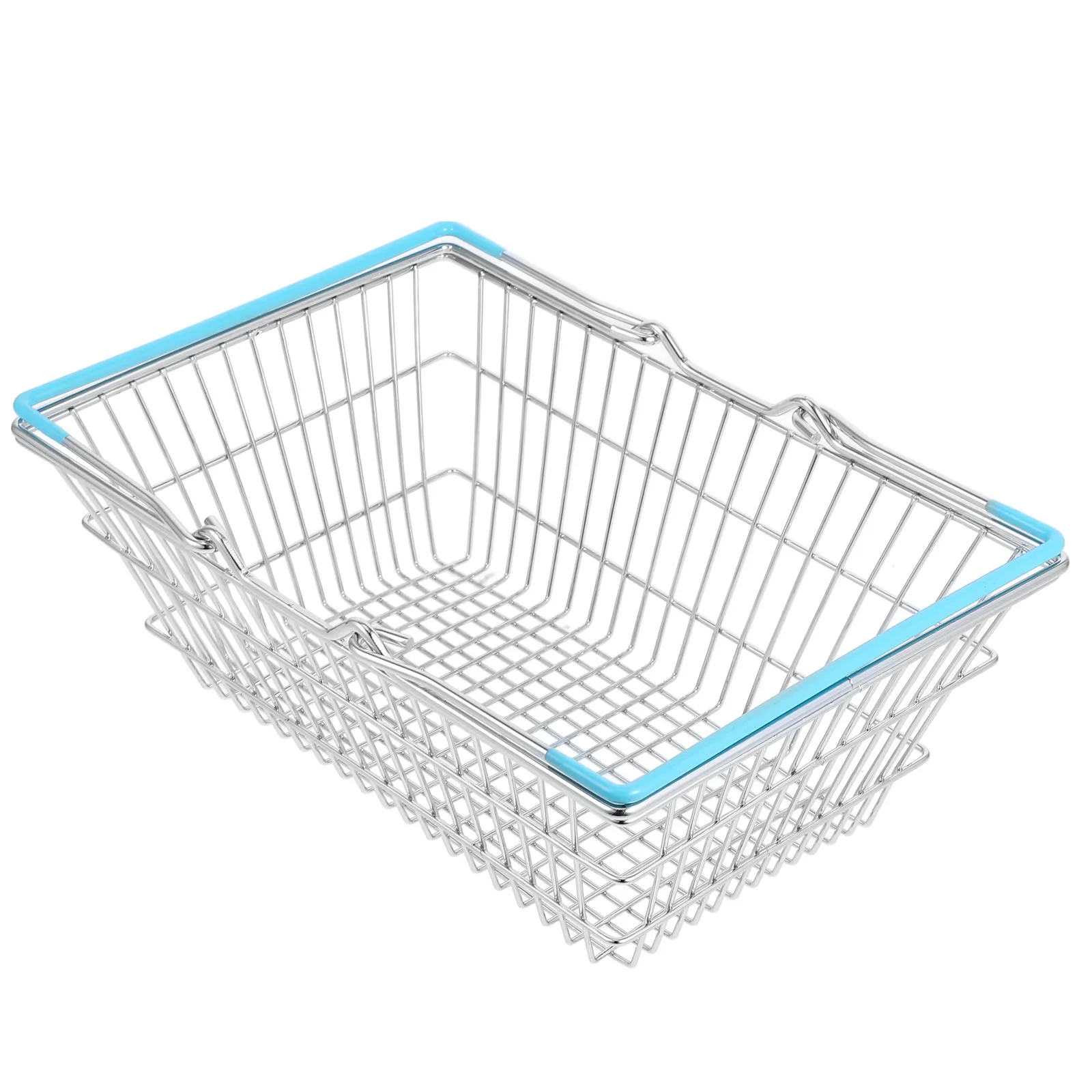 

Simulated Sky-Blue Dollhouse Decorative Playhouse Wire Cart Storage Desktop Mini Iron Material Cute Design