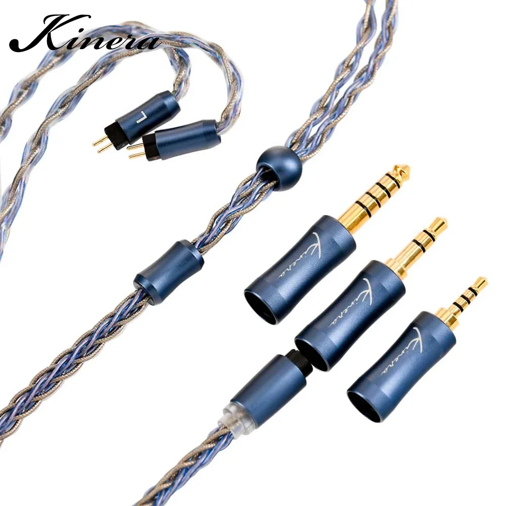 Kinera Ace 2.0 3in1 HIFI Modular Upgrade Earphone Cable 2.5/3.5/4.4mm Balanced Detachable Plug 0.78 2pin MMCX Connector