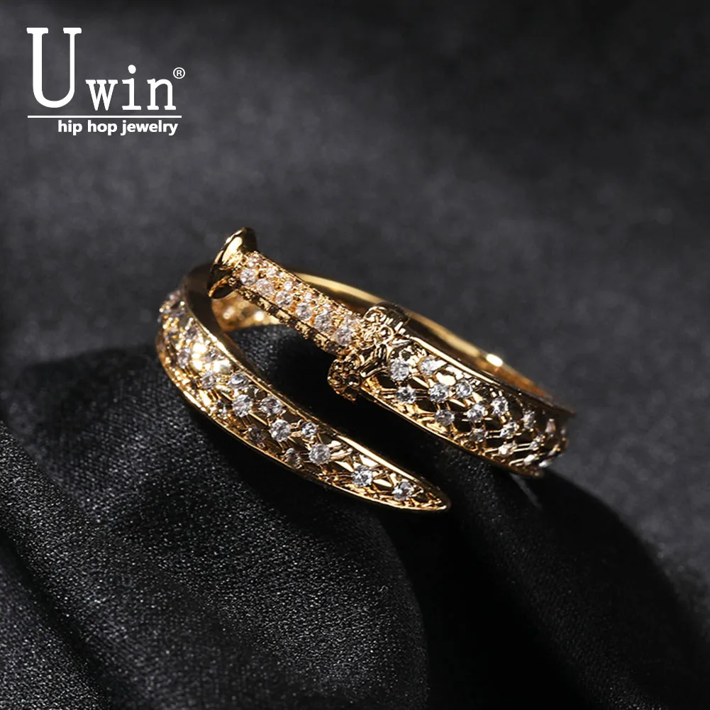 

Uwin Sword Rings Full Iced Out New Square Luxury In Rings Free Shipping Personalized Rapper Style Jewelry