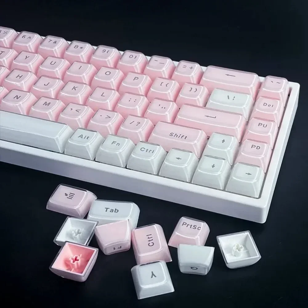 

Jelly Crystal Keycap Set PBT+PC 104 Keys OEM Translucent for 60/64/84/98/104 Mechanical Keyboard MX Switch