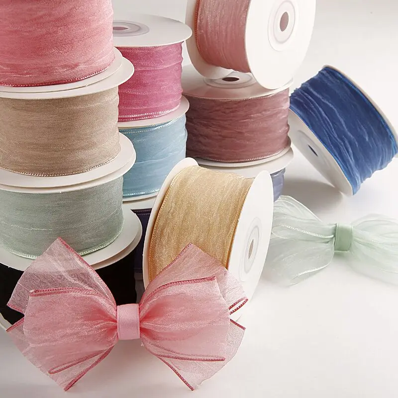 

10 Yards 38mm Tulle Snow Yarn Pleated Ribbon DIY Handmade Materials For Headwear Hair Bows Clothing Shoes Accessories crafts