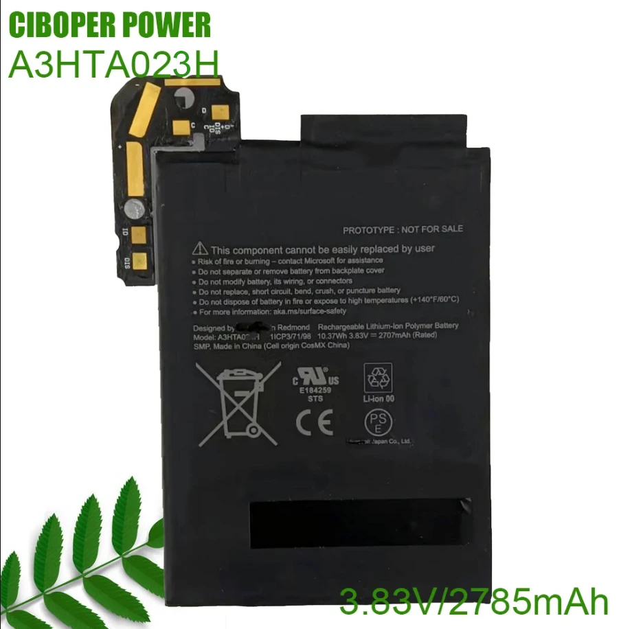 

CP Laptop Battery A3HTA023H 3.83V/10.37Wh/2785mAh For Surface Duo Laptop Battery