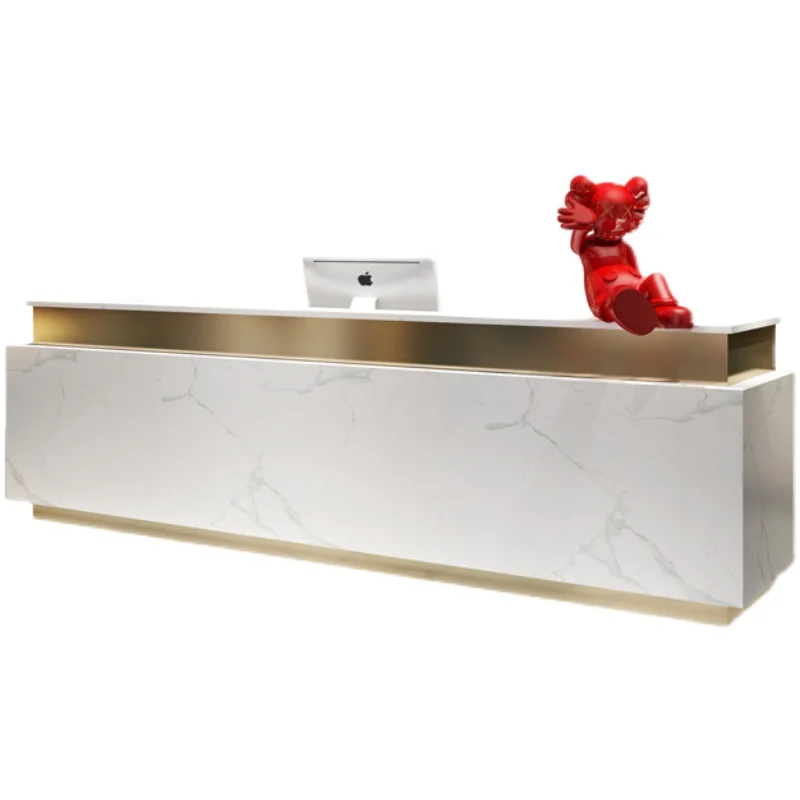 Modern light luxury company simple reception gym cashier bar