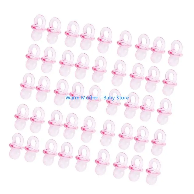 

50PCS Acrylic Pacifiers for Baby Shower Decoration It's Boy Girl Pacifier Game Toy Gender Reveal Party Table Scatter 57QE