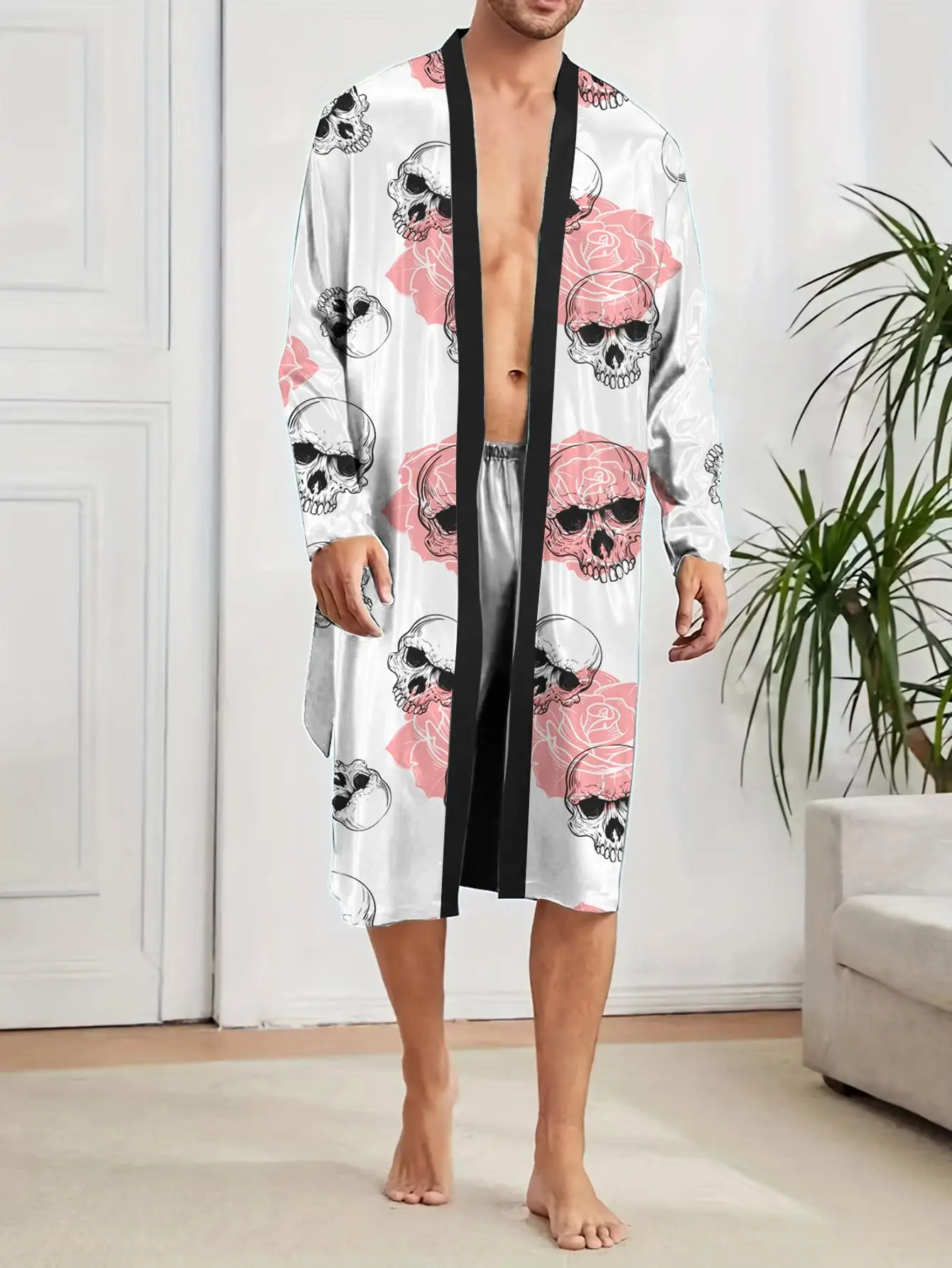 1pcs Men's Robes 2026 Spring/Summer Graphic Men's bathrobe bath robe Sleepwear robe Funny pajamas Breathable 3D Printed