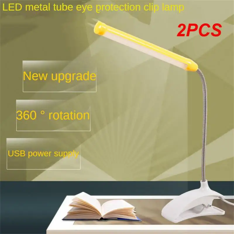 

2PCS Led Desk Lamp With Clip Flexible Table Lamp For Bedside Book Reading Study Office Work Children Night Light