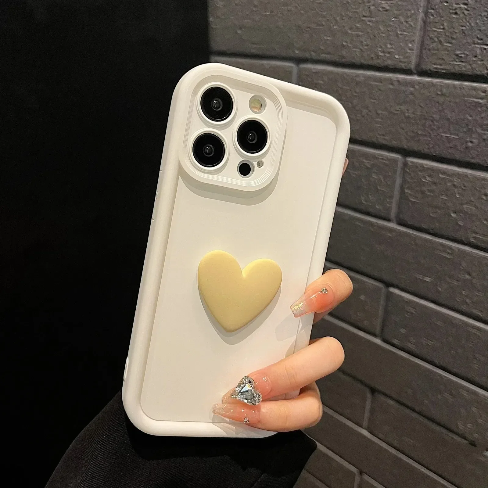 Luxury Cute 3D Love Heart Silicone Phone Case For apple iPhone 17 Air 17 16 15 13 12 11 14 Pro Max X XR XS Soft Candy Back Cover