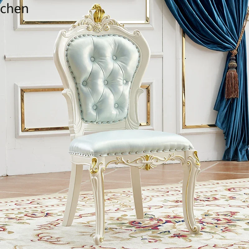 HT Solid Wood Chair Modern Simple Soft Bag Desk Princess Chair Hotel Chair