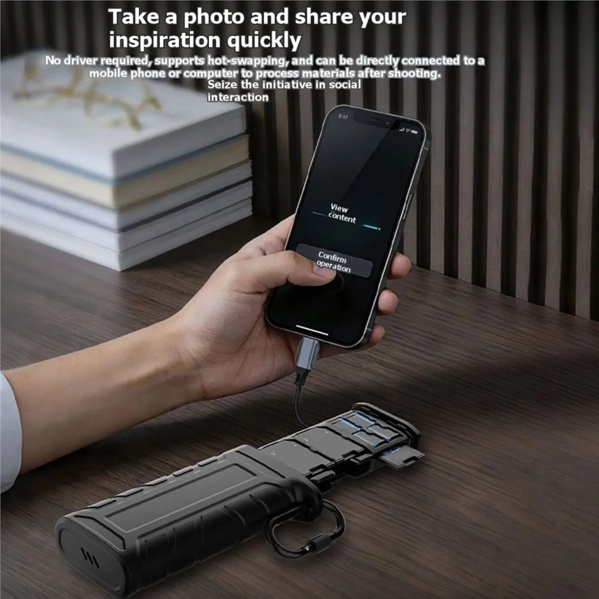 NEW FACTORY~Multi-Functional High-Speed Card Reader SD/TF/Flash Transfer Card Carrying Case for Cameras Smartphones Computer Tab