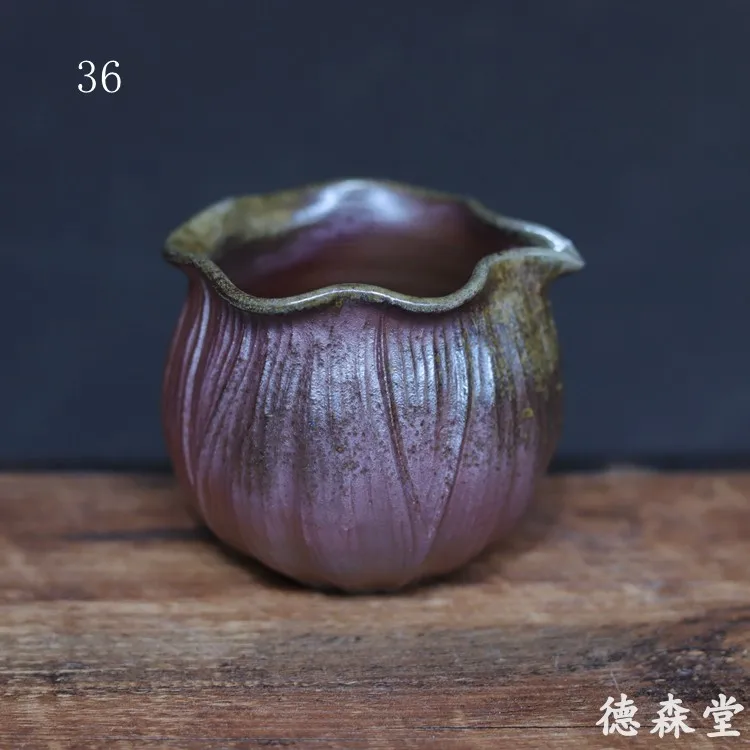 Firewood Burning Stoneware Pitcher Yunnan Longkiln Handmade Non-Handle Anti-Scald Tea Dispenser Leaf Earthenware