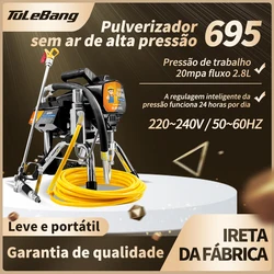 Pulverizador elétrico airless de alta pressão 695 home wall treatment fan atomized spray tools 2500W power  220 ~ 240V 50 ~ 60HZ