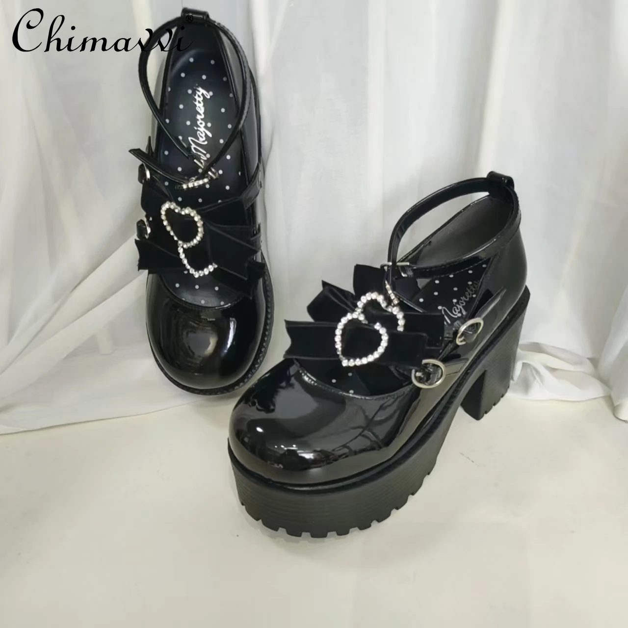 

Japanese Mine Mass-produced Preppy Style Thick-soled Muffin Shoes Autumn Sweet Black Leather JK Shoes All-match Students Pumps