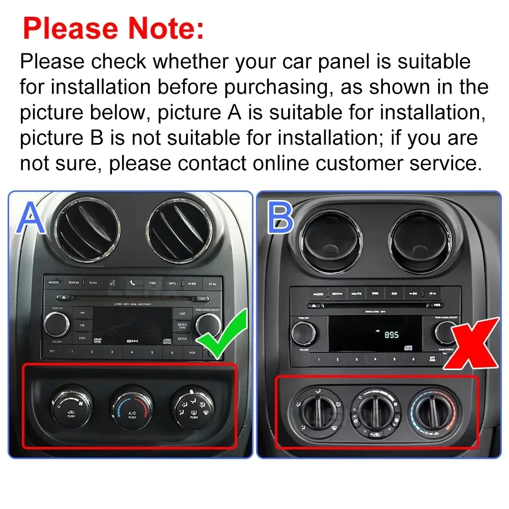 For Jeep Compass 1 MK 2009 - 2015 Carplay Car Radio Android 14 Player Touch Screen DVD Mirror Link Bluetooth 8 Core DSP No 2din