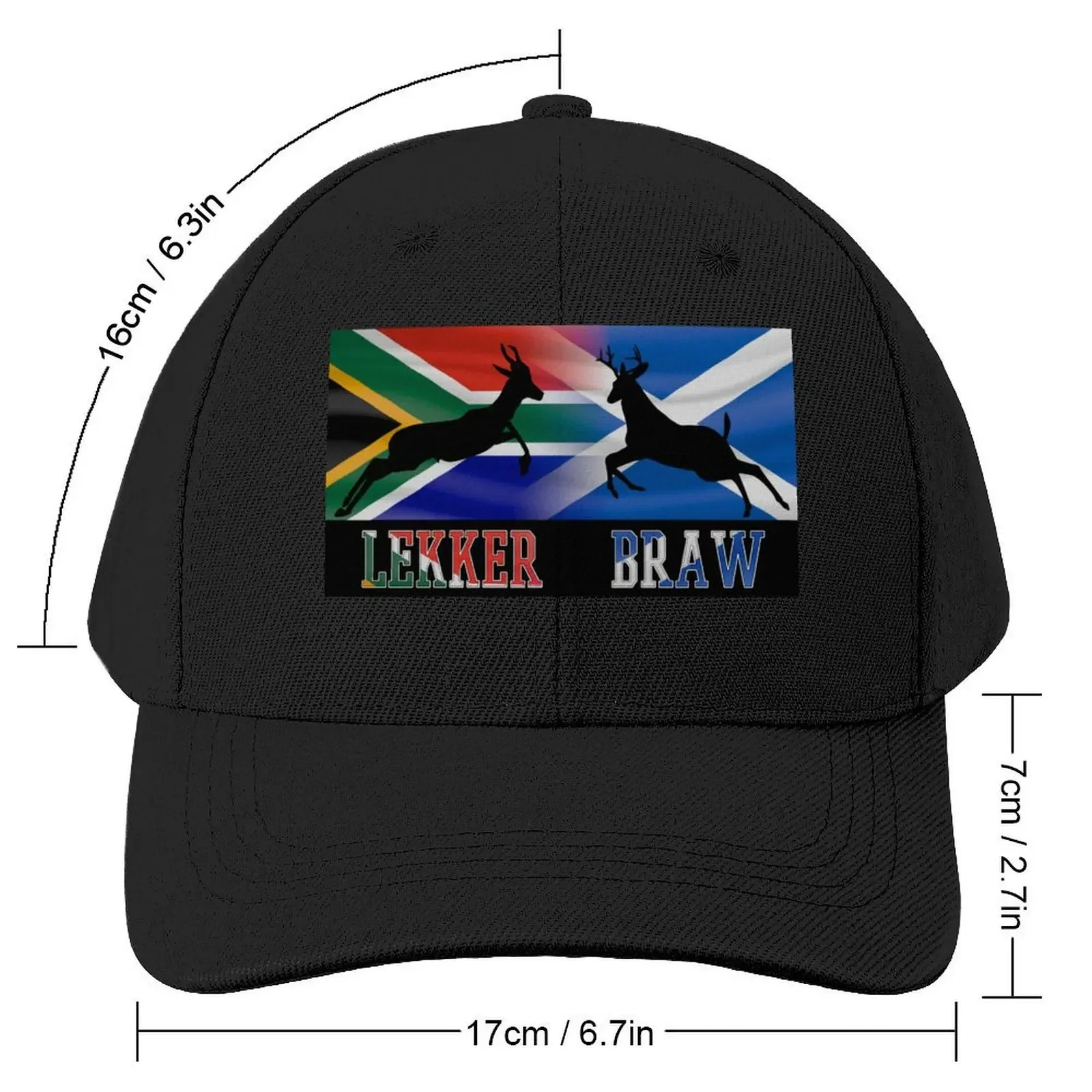 South Africa Scotland deer Lekker Braw (CLEAN) Baseball Cap Sun Cap Wild Ball Hat Designer Man Women's