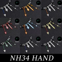 Blue Green Luminous NH34 GMT Watch Hands for NH34 Automatic Movement watch accessories Watch Parts For Wristwatches