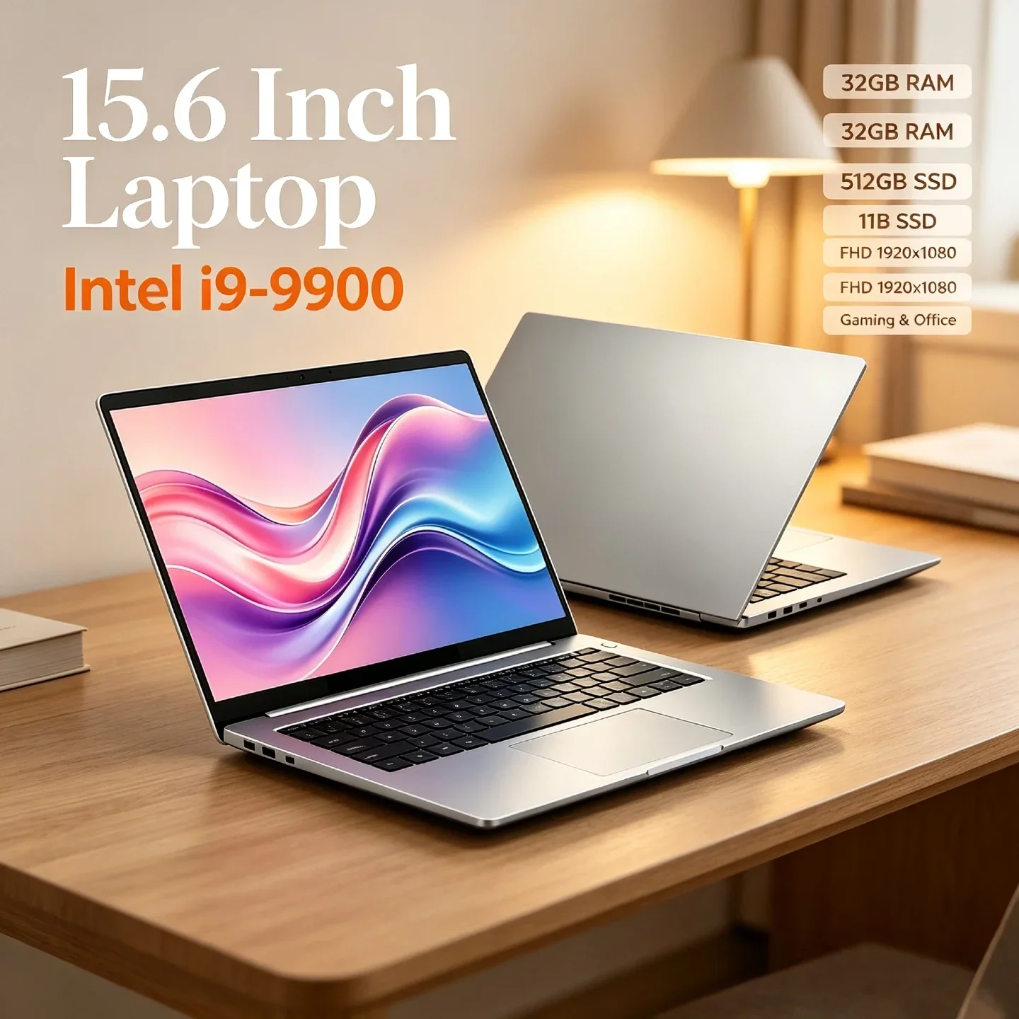 15.6 Inch Intel i9 9900 8C 16T 5GHz Laptop Zero Compromise 32GB RAM 512GB/1TB SSD for Gaming & Office, FHD 1920x1080 Elite
