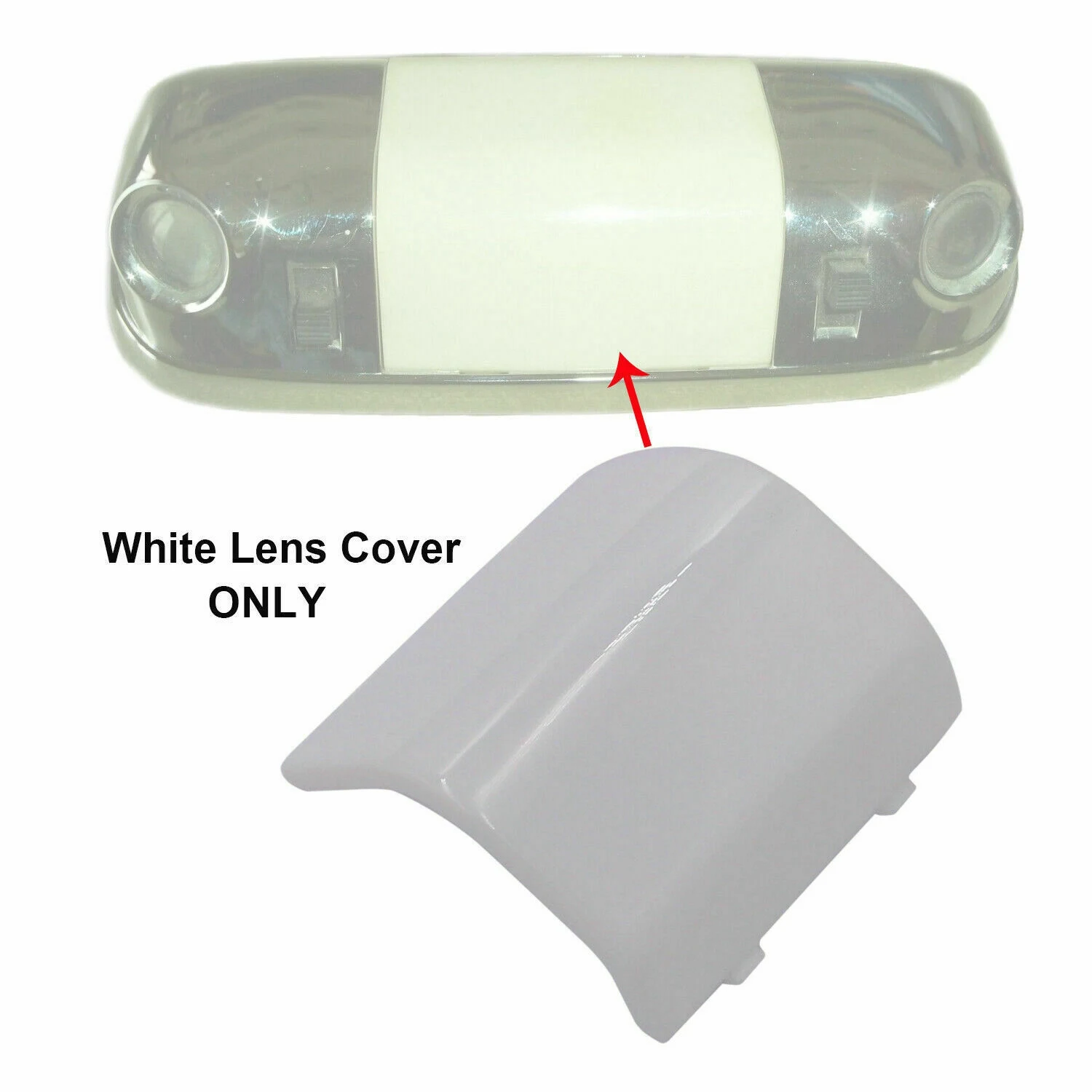 D2LY13783E Car White Overhead Ceiling Dome Map Light Lamp Lens Cover for Ford F-150 F-250 F-350