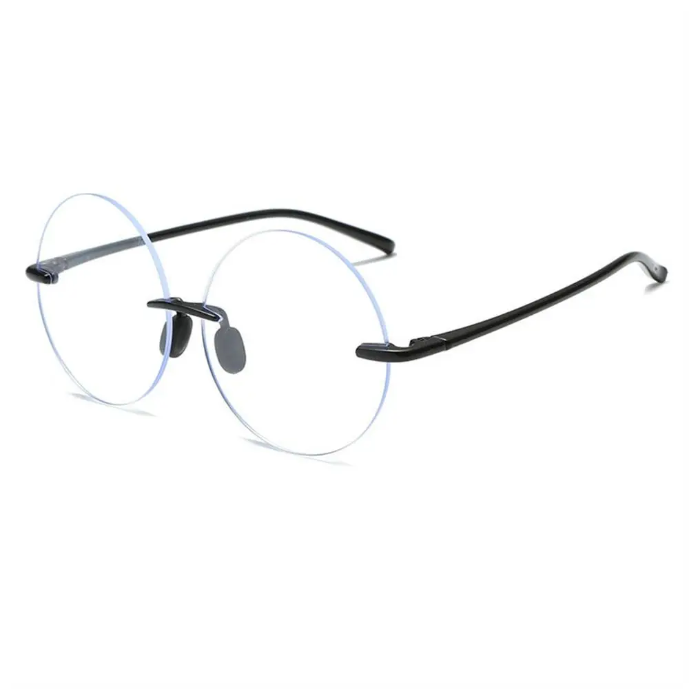 Diamond Cut Rimless Anti-UV Blue Rays Glasses High-definition Round Frame Computer Goggles Ultralight Eyeglasses Women Men view 4