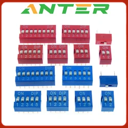 10PCS Slide Type Switch Module 1 2 3 4 5 6 7 8 9 10 12 Bit 2.54mm Position Way DIP Red Pitch Toggle Switch Red Snap Switch