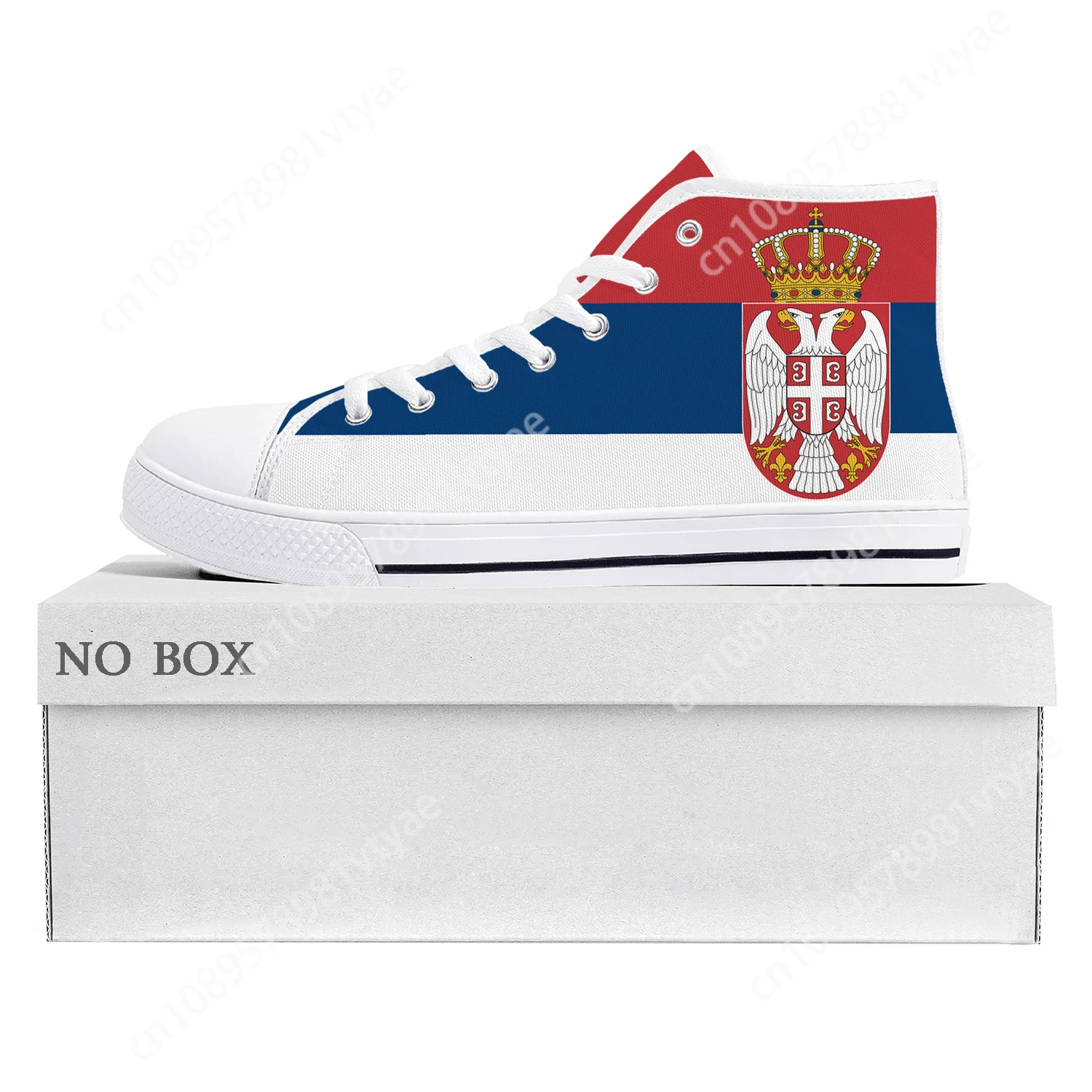 Serbian Flag High Top High Quality Sneakers Mens Womens Teenager Canvas Sneaker Serbia Casual Couple Shoes Custom Shoe