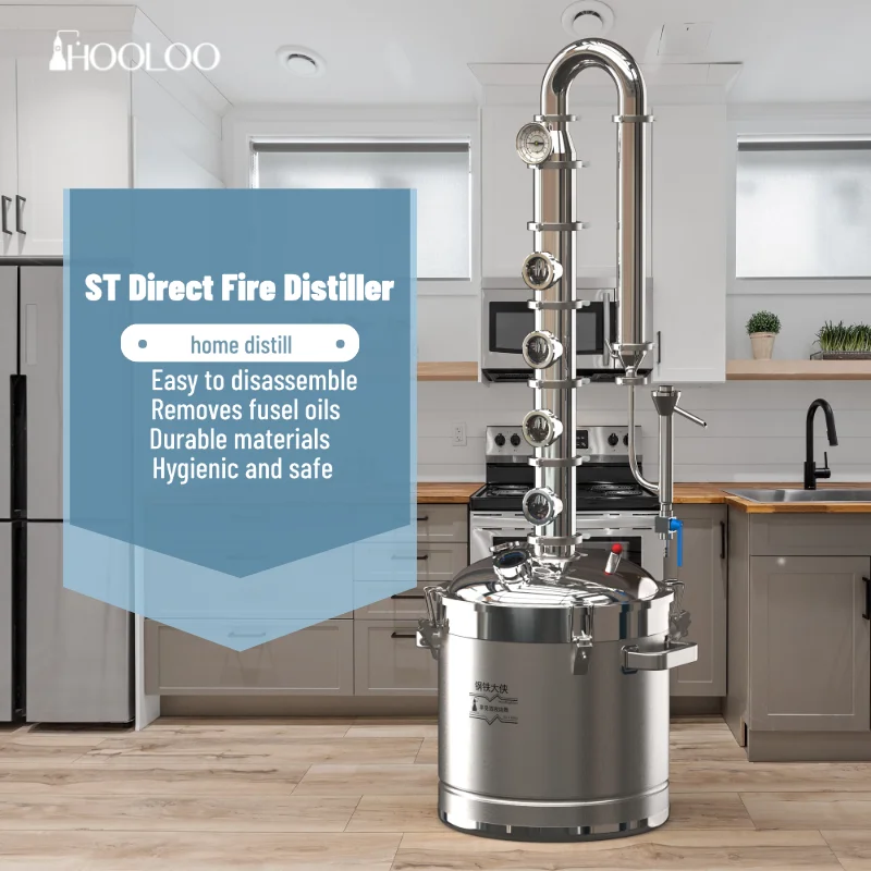 HOOLOO ST22/50 Home Distiller Homemade Moonshine Apparatus Moonshine Alcohol Distiller Distillation Kit Whiskey Brandy Rum