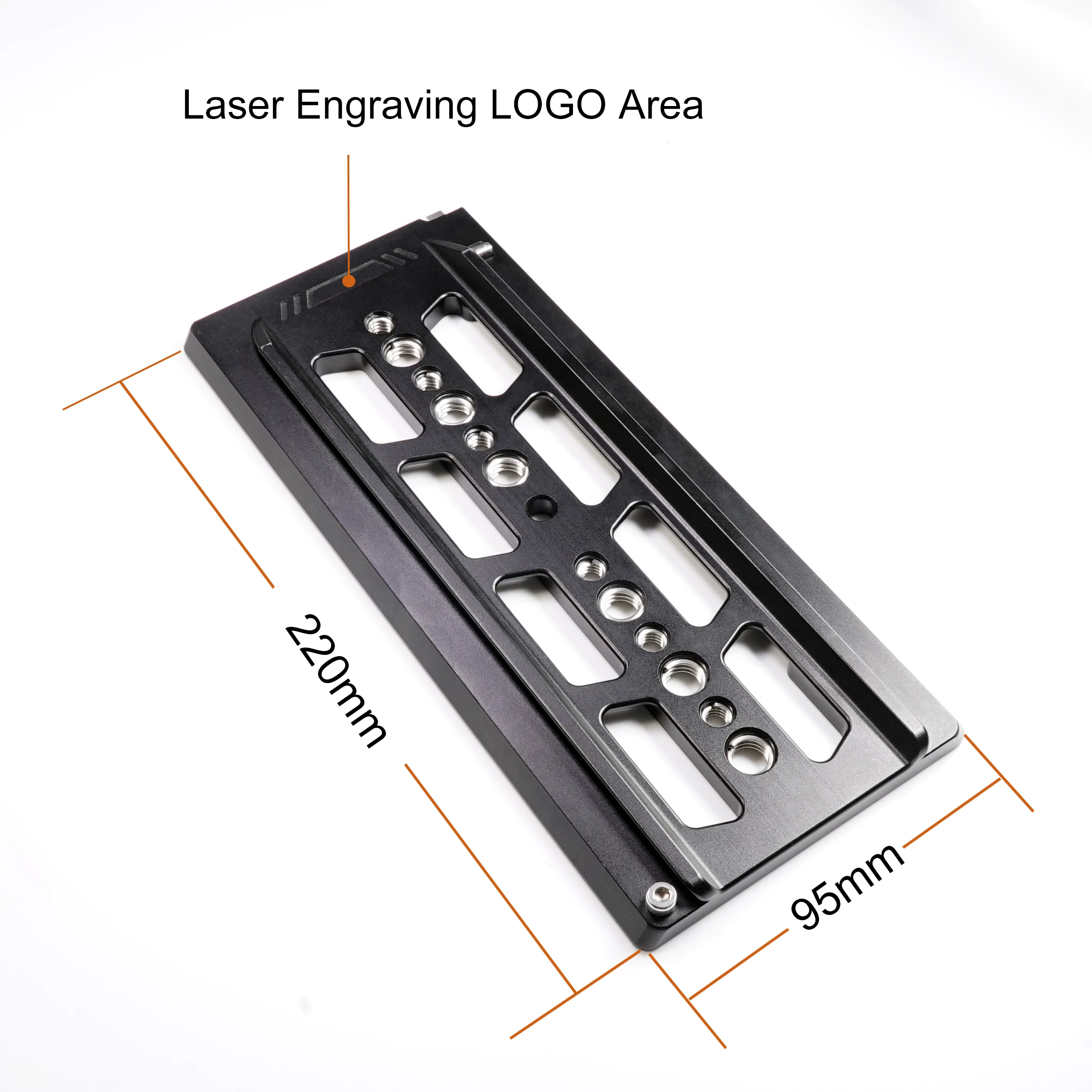 Aluminum dovetail sliding plate compatible with camera baseplate and camera cage for DSLR camera Sony A6400/A6500/A6300