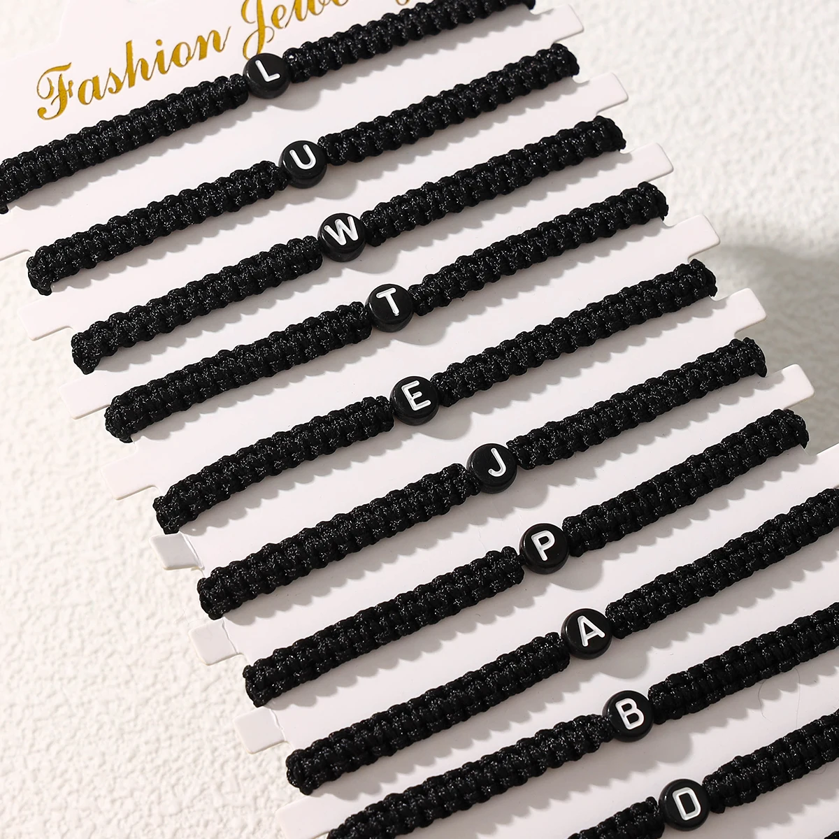 12 Chain Alcove Simple Design 26 Letter Braided Bracelet Set Rope Men\'s Women