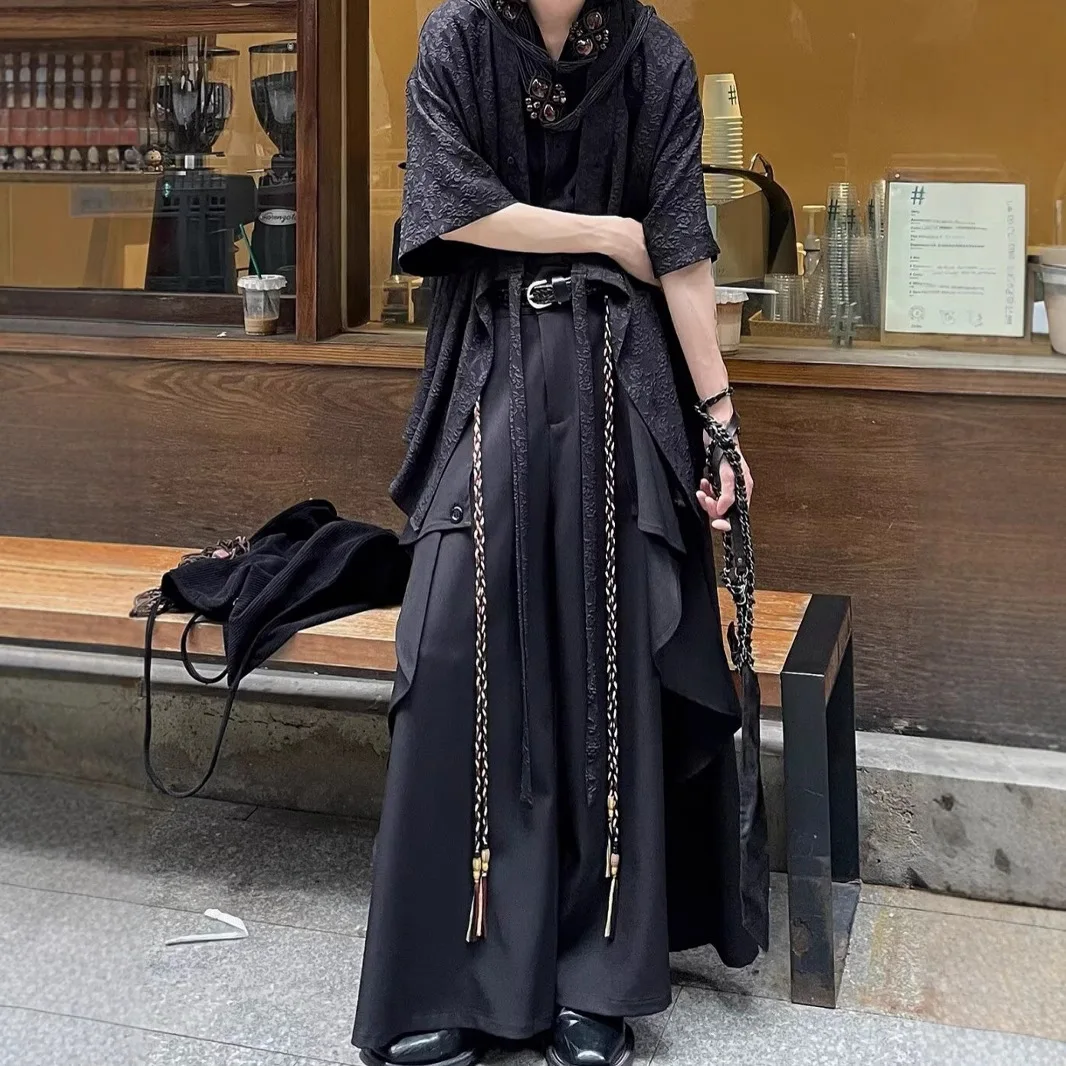 Spring New Chinese Style Pants For Teenagers Casual Lazy Style Yamamoto Inspired Samurai Skirt Pants