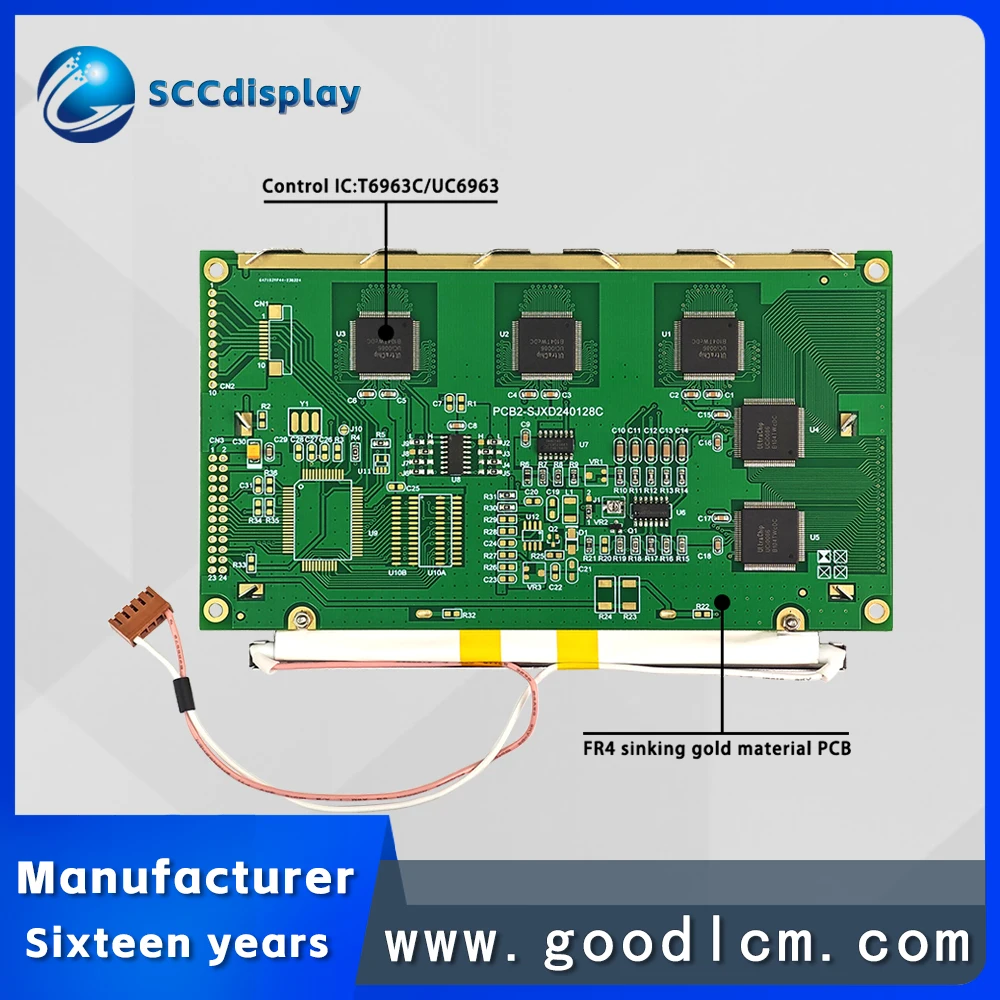 Industrial monochrome lcd 240X128 graphic dot matrix screen JXD240128C-1 Highlight CCFL backlight 240128 LCM display module