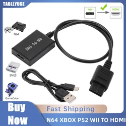 HD N64 PS2 Wii Xbox to HDMI-Compatible Cable Game Console HD TV 1080p for HDMI Cables Plug and Play Nintendo 64 To HDMI Converte