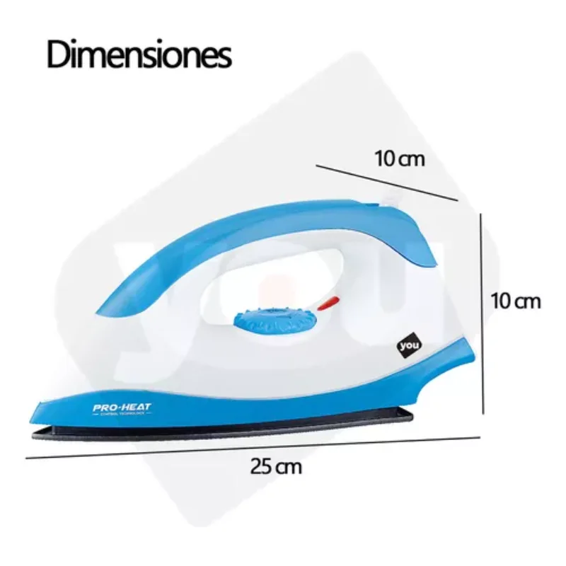 Portable non stick flat dry clothes iron  white with blue household iron