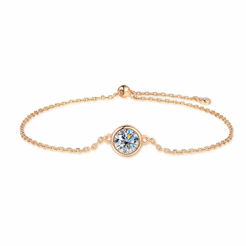 

ZFSILVER Fashion Classic Trend 925 Silver Moissanite Design 1ct Bubble Bracelet Charm Women Accessories Jewelry Party Gift B-104
