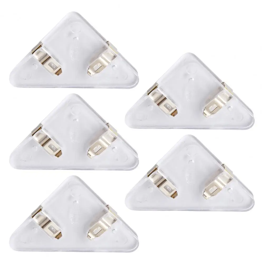 5 Pcs Transparent Triangle Corner Clips Prevent Book Curling Document File Book Page Corner Clips Binder Clips Students Supplies