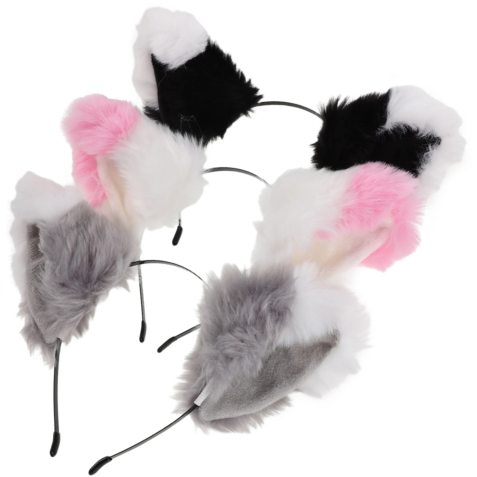 

3Pcs Cat Ears Headbands Kitten Soft Hairband Animal Headwear Halloween Costume Accessory for Women Cute Cat Ears for Women