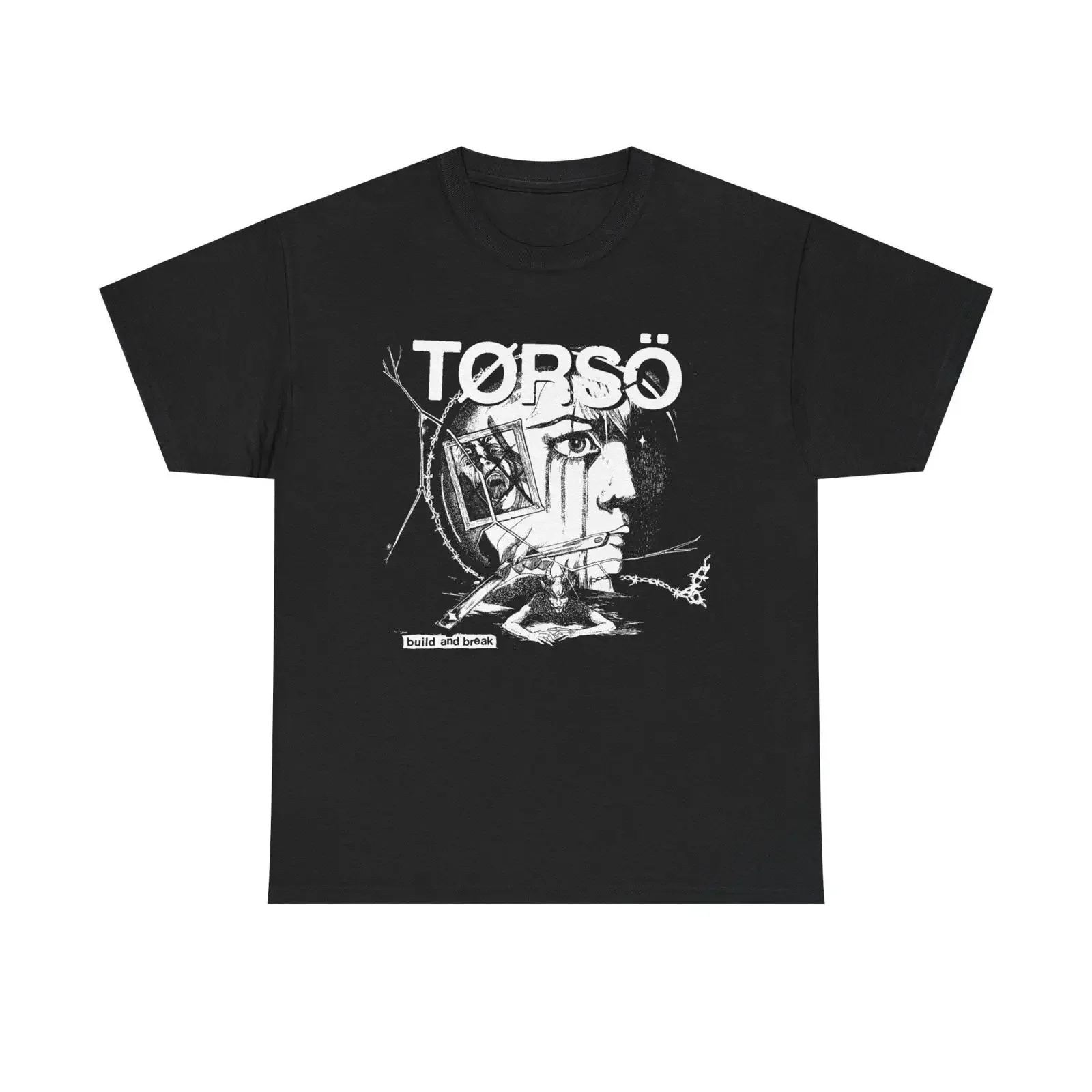 Torso Hardcore Punk T Shirt D Beat Crust Band Female Fronted  vintage Washed Breathable homme Stylish Stretched