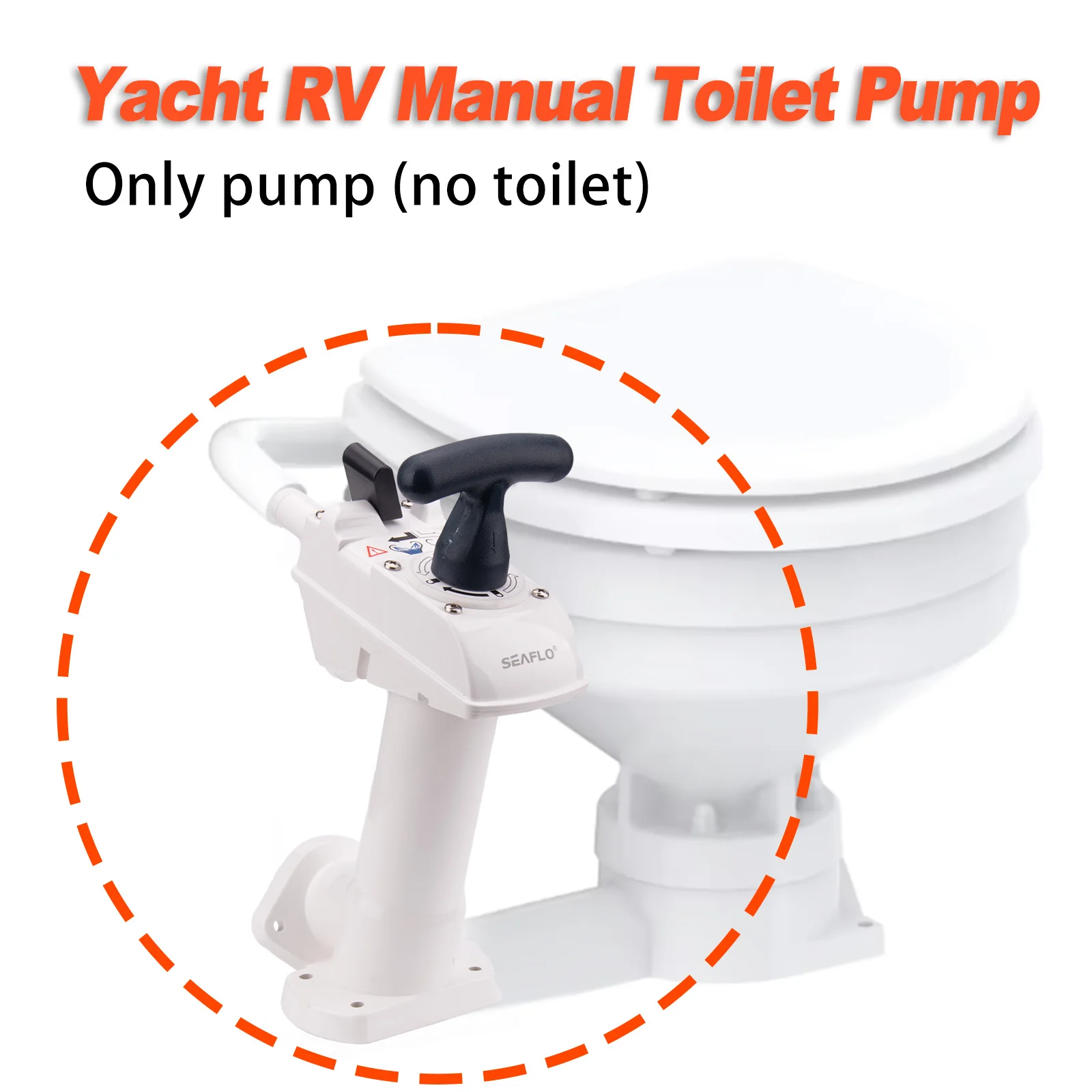 Manual Marine Toilet Pump Kit Twist Lock Safety Pump Assembly for Boat Yacht Toilets