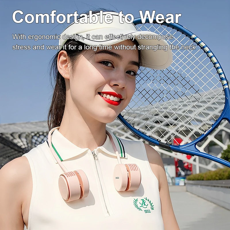 

Портативный вентилятор MeeGoo на шею, перезаряжаемый, с полупроводниковым охлаждением, безлопастной, для улицы, персональный, носимый охладитель