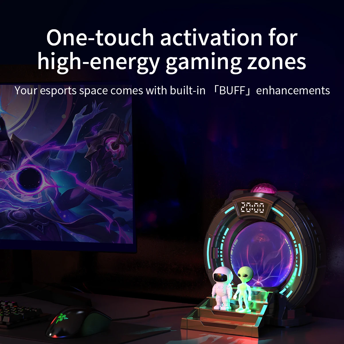 Stargate Bionic Alien Mood Night Light Galaxy Starry Projector Lamp with with Timer & Bluetooth Speaker for Home Decor Kid Gifts