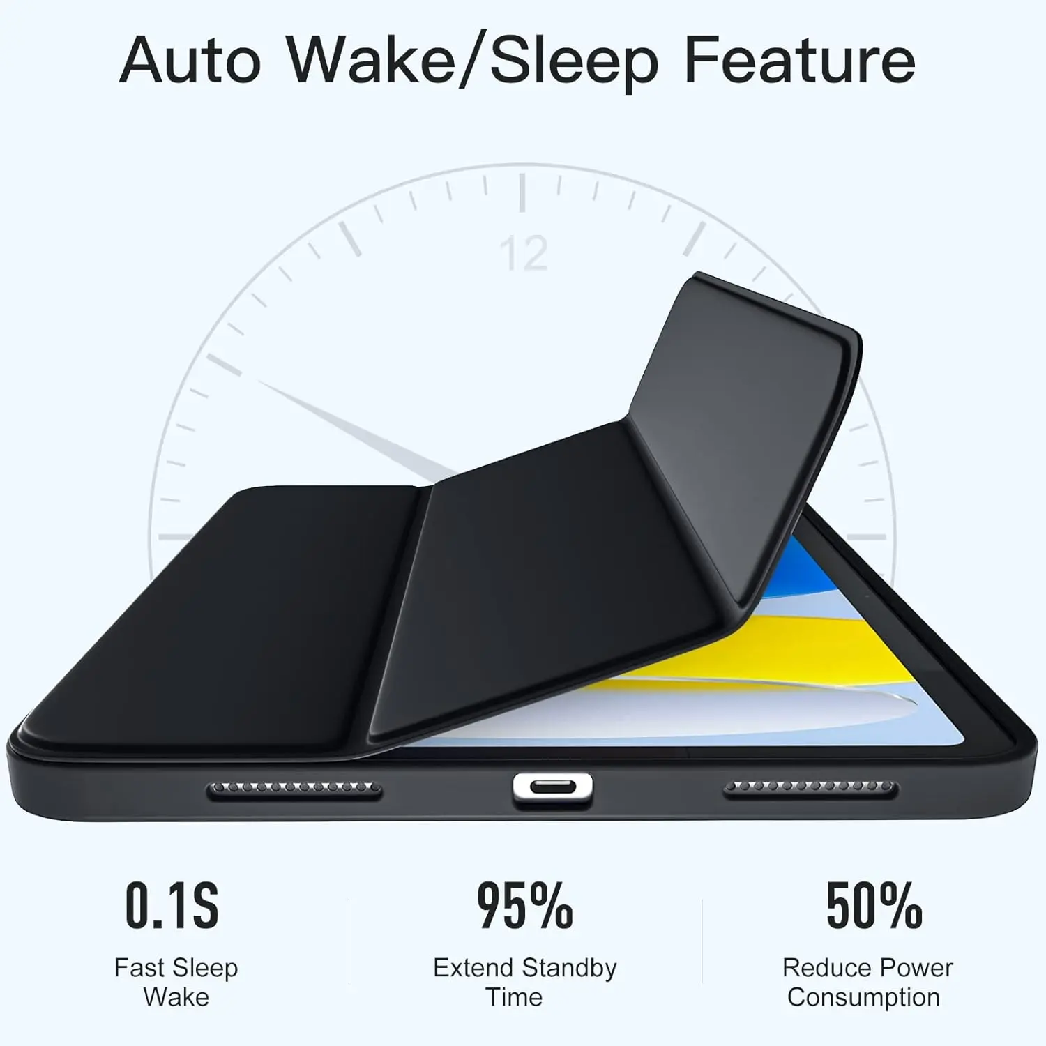 حافظة رفيعة مضادة للصدمات لهاتف سامسونج تاب A8 SM-X200 SM-X205 مع وظيفة الاستيقاظ/النوم التلقائي، تصميم قابل للطي، حافظة من مادة TPU الناعمة