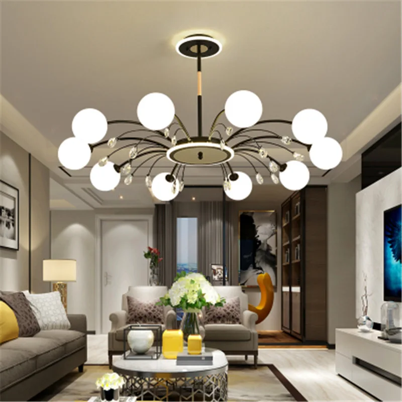 

nordic crystal Chandelier E27 lamp holder Glass Postmodern led chandelier lighting for Livingroom Bedroom Diningroom AC110-220v