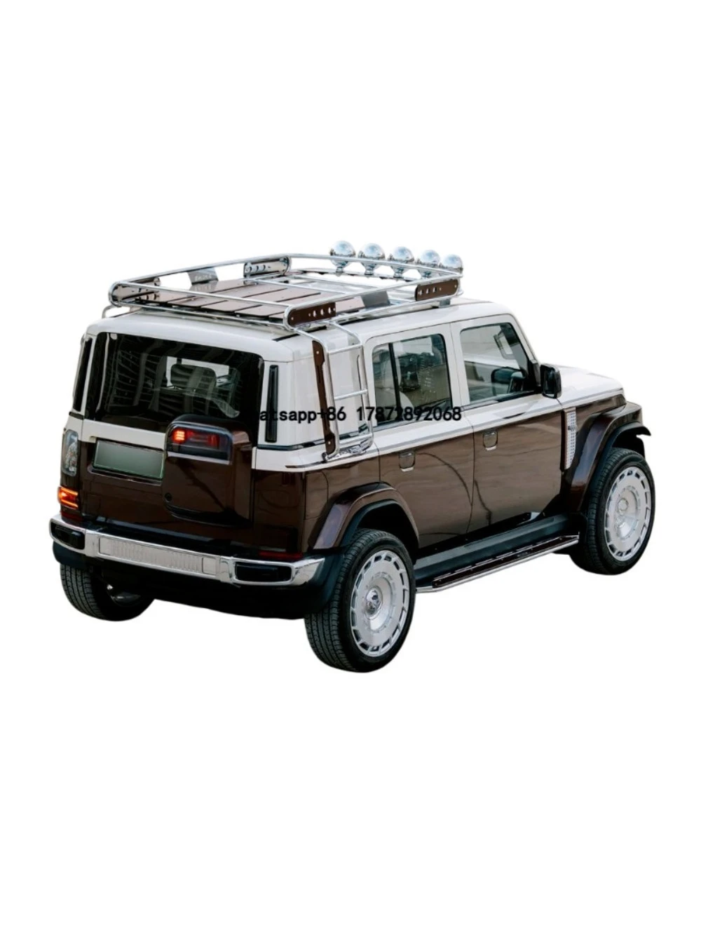 

ICAR V23 Vintage Roof Rack - Premium Black Walnut & 304 Stainless Steel Retro Kit, 4x4 Off-road Luggage Carrier
