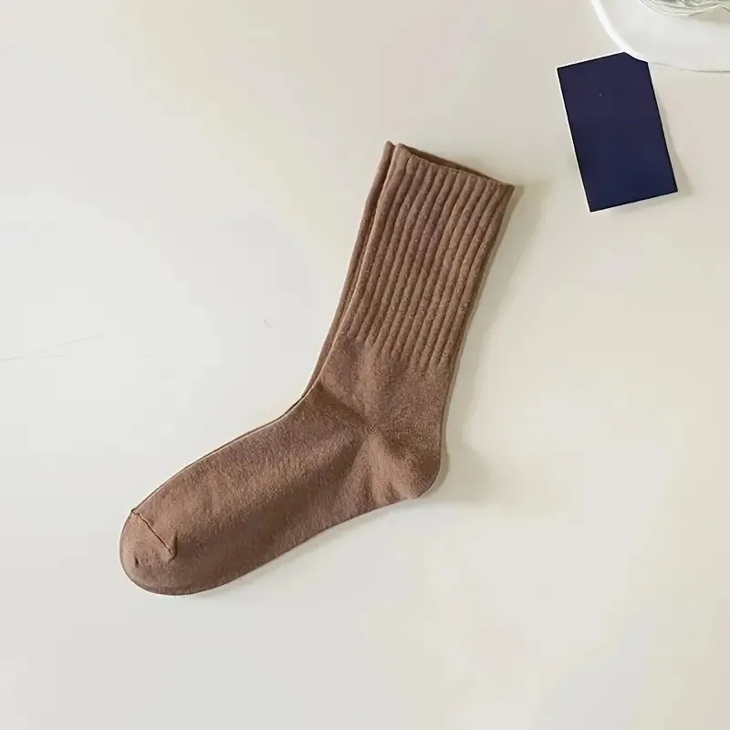 5/10/20 Pairs Neutral Spring Autumn Simple Mid Tube Socks Japanese-style Sweat Absorbing Breathable Four Seasons Casual Socks